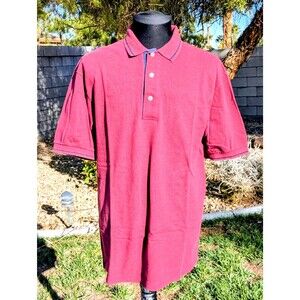 VTG Outer Banks 1990's Med Burgundy USA Made 100% Cotton Mens Polo Top Shirt GUC